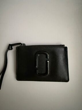 Marc Jacobs Black Leather Key & Card Holder Wristlet